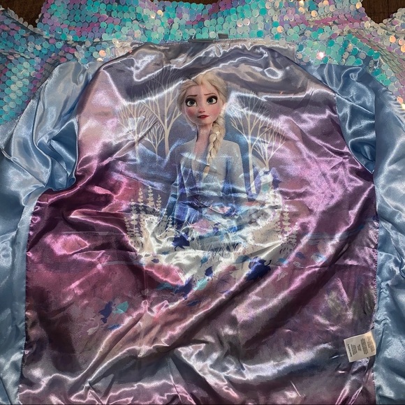 *HOST PICK* NWT frozen 2 blue sequin bomber jacket XL extra large 14/16 - Picture 4 of 4
